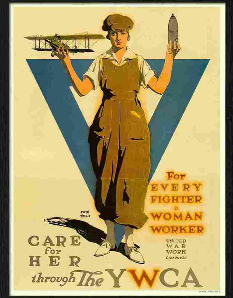K YWCA woman worker war poster Advert A4 Photo Print