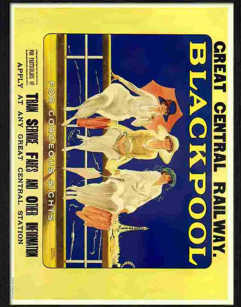 K blackpool railway travel poster 1920s Advert A4 Photo Print