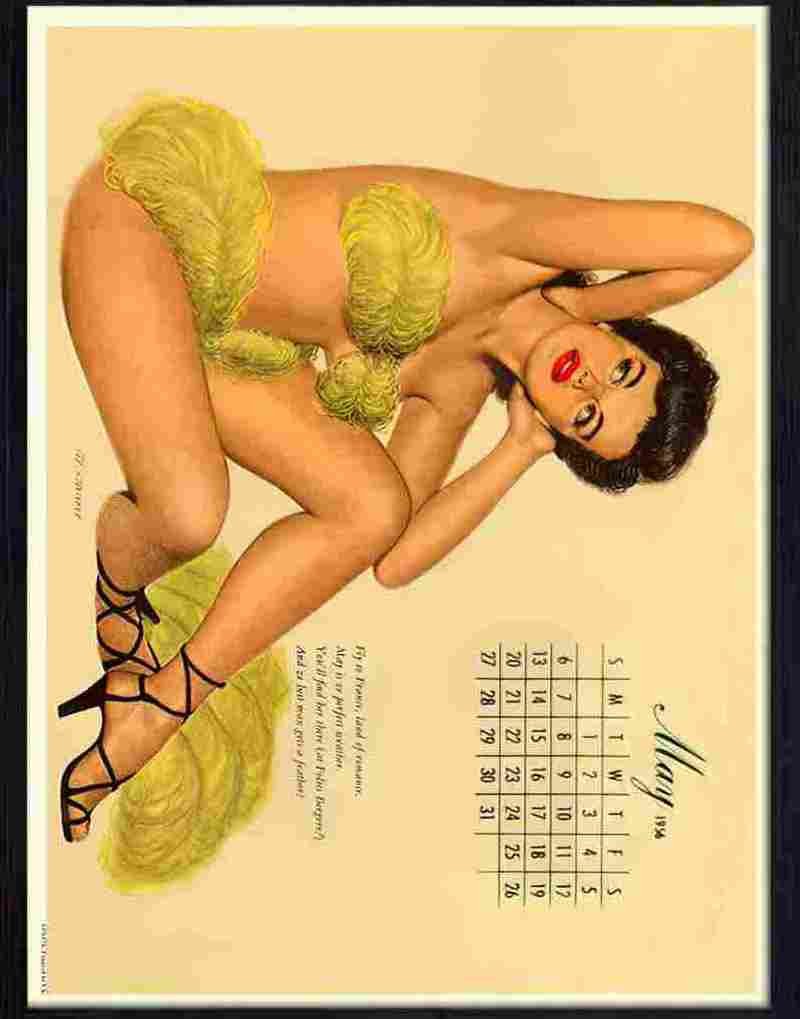 K calendar girl may 1956 Advert A4 Photo Print