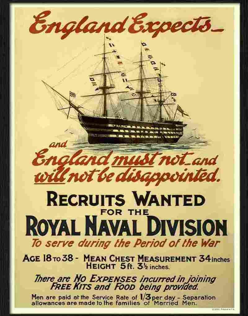 K england expects royal naval recruitment poster Advert A4 Photo Print