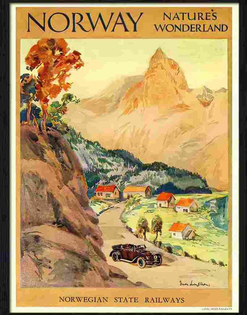 K norway travel poster 1920s Advert A4 Photo Print