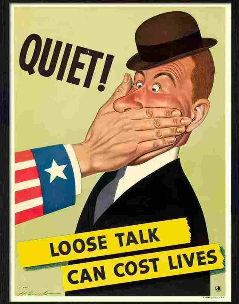 K quiet loose talk can cost lives war poster Advert A4 Photo Print