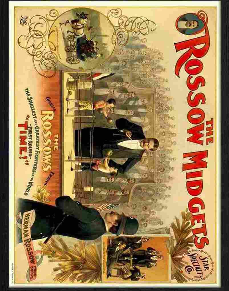 K rossow midgets boxing circus poster Advert A4 Photo Print