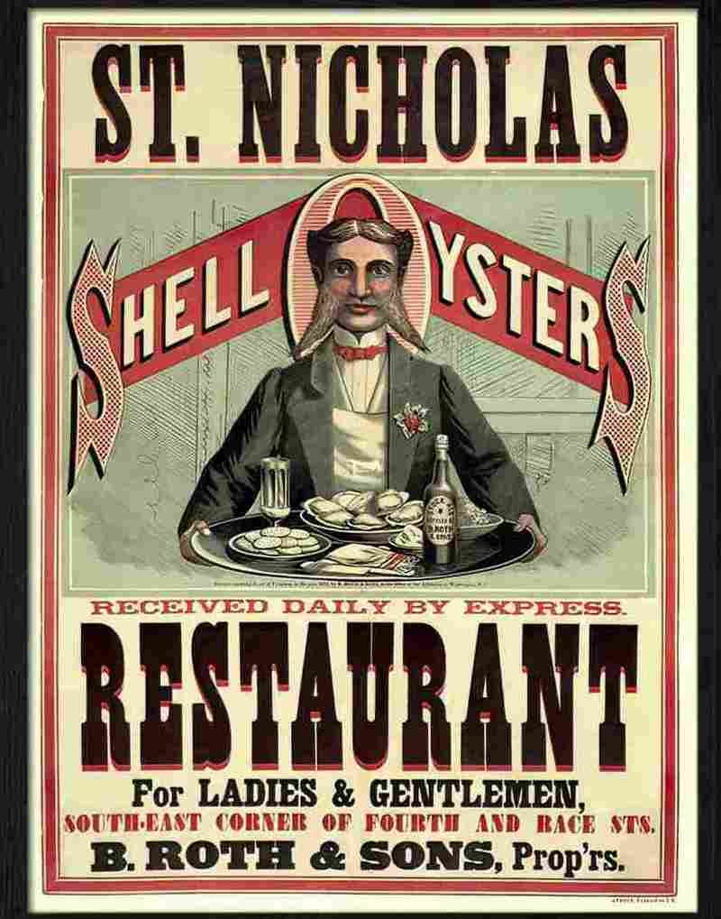 K st nicholas shell oyster restaurant Advert A4 Photo Print