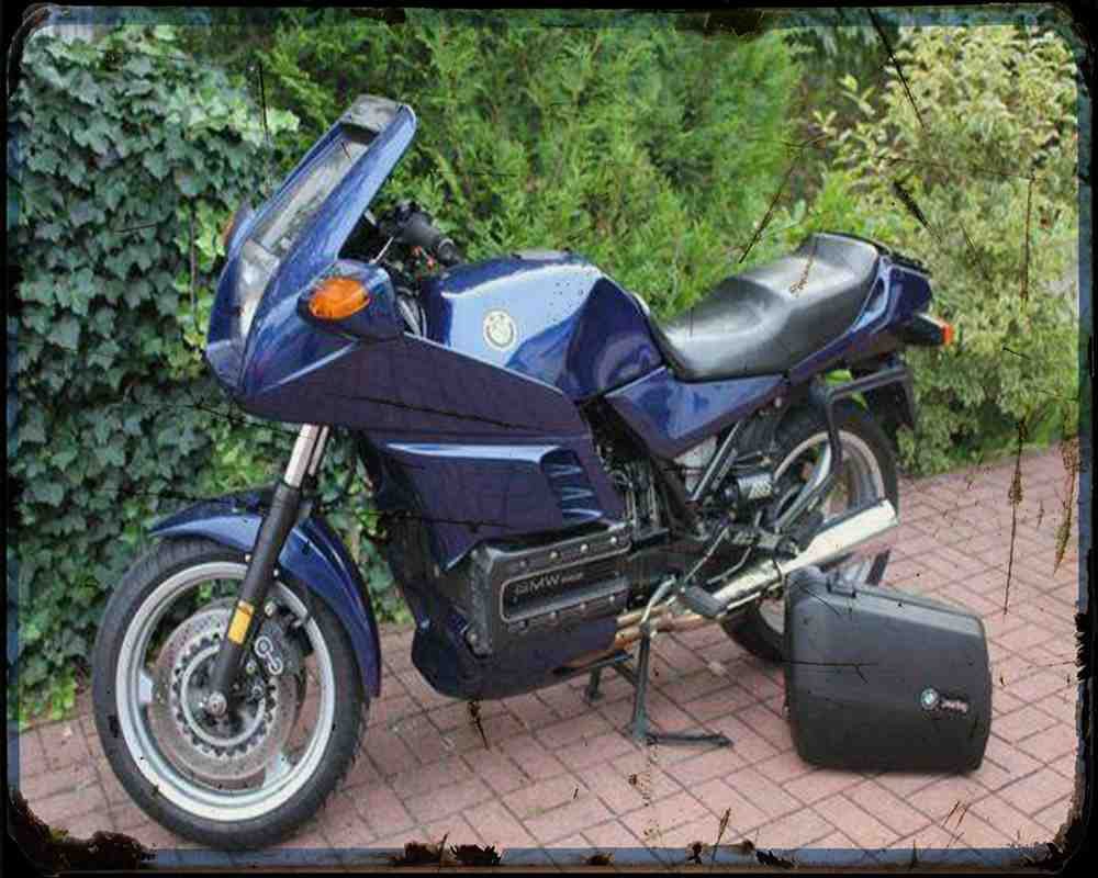 K100Rs 88 02 A4 Photo Print Motorbike Vintage Aged