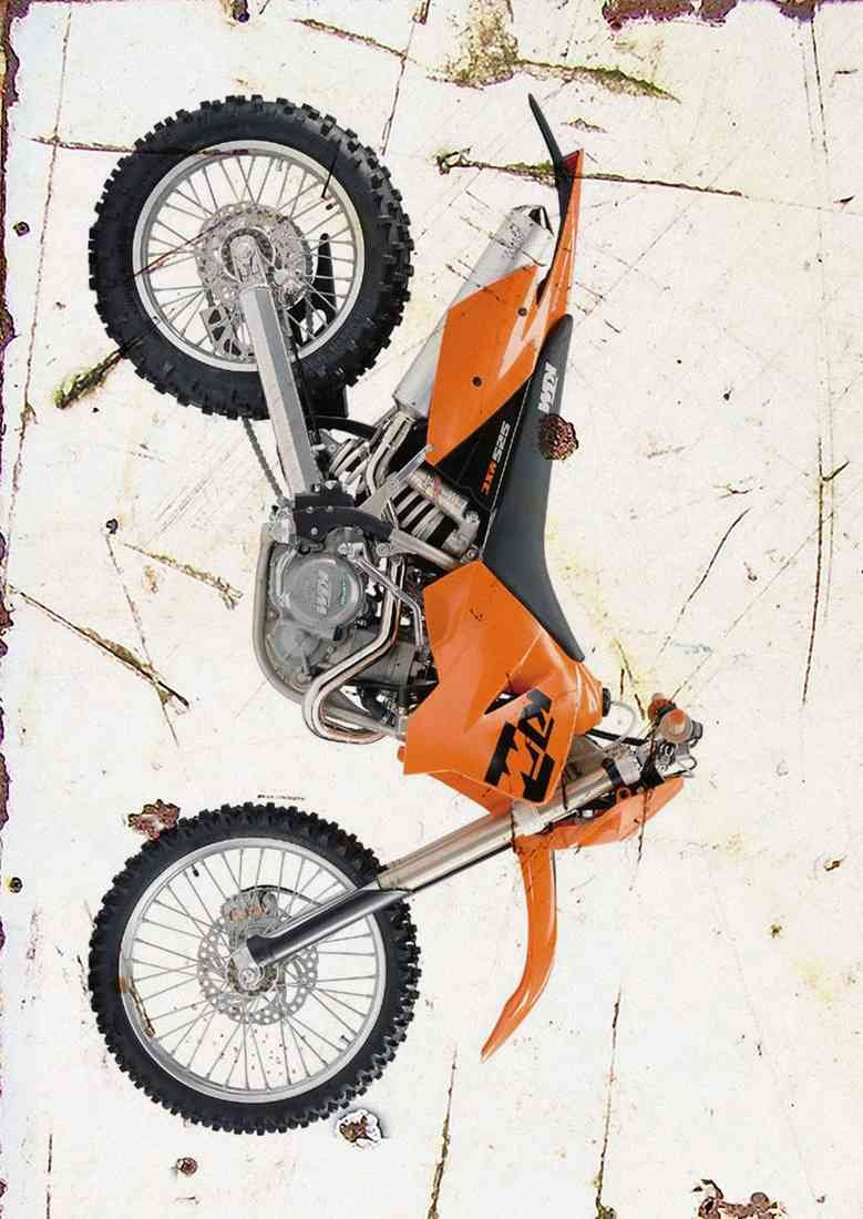 KTM 525MXC 2004 aged A4 Photo Print