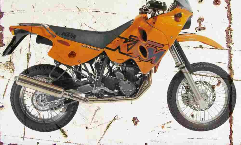 KTM LC4 Adventure 1999 Aged Vintage A4 Photo Print