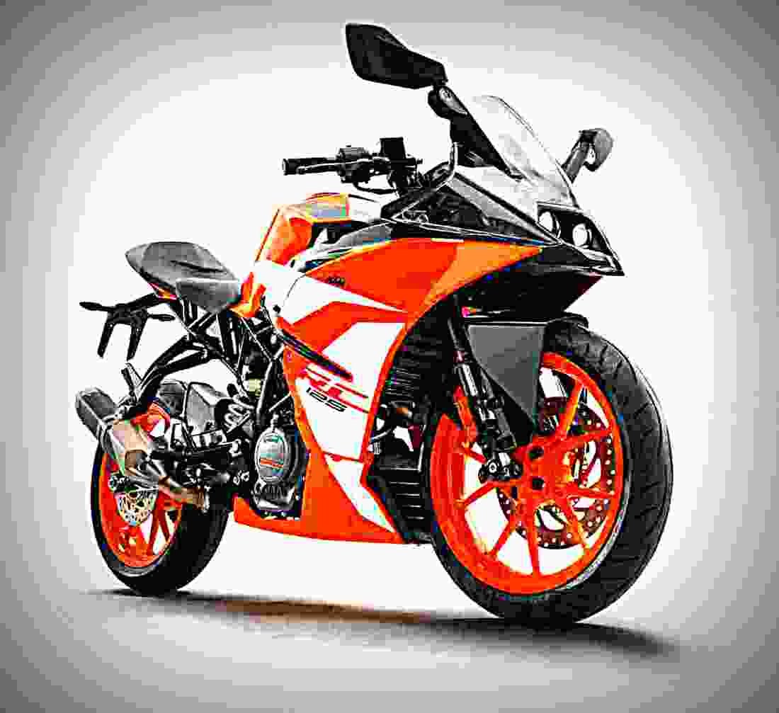 KTM RC 125 2017 4 motorbike A4 Photo Print
