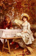 Kaemmerer Frederick Hendrik Tea In The Garden Autumn A4 Photo Print