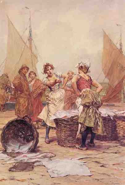 Kaemmerer Frederik Hendrik The Fishwives A4 Photo Print