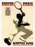 Kaffee Hag Tennis Coffee Vintage Retro Advert Poster A4 Photo Print
