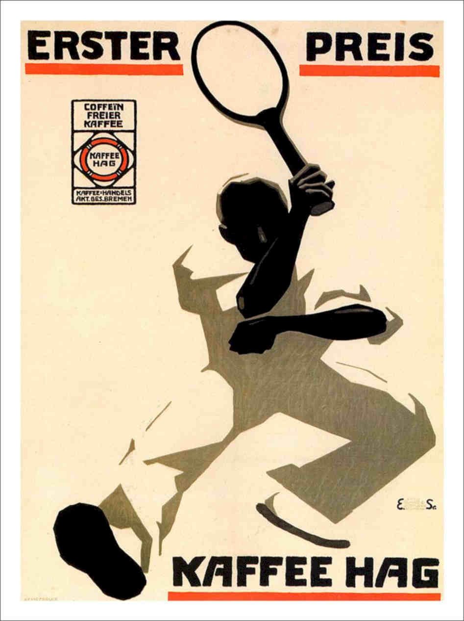 Kaffee Hag Tennis Coffee Vintage Retro Advert Poster A4 Photo Print