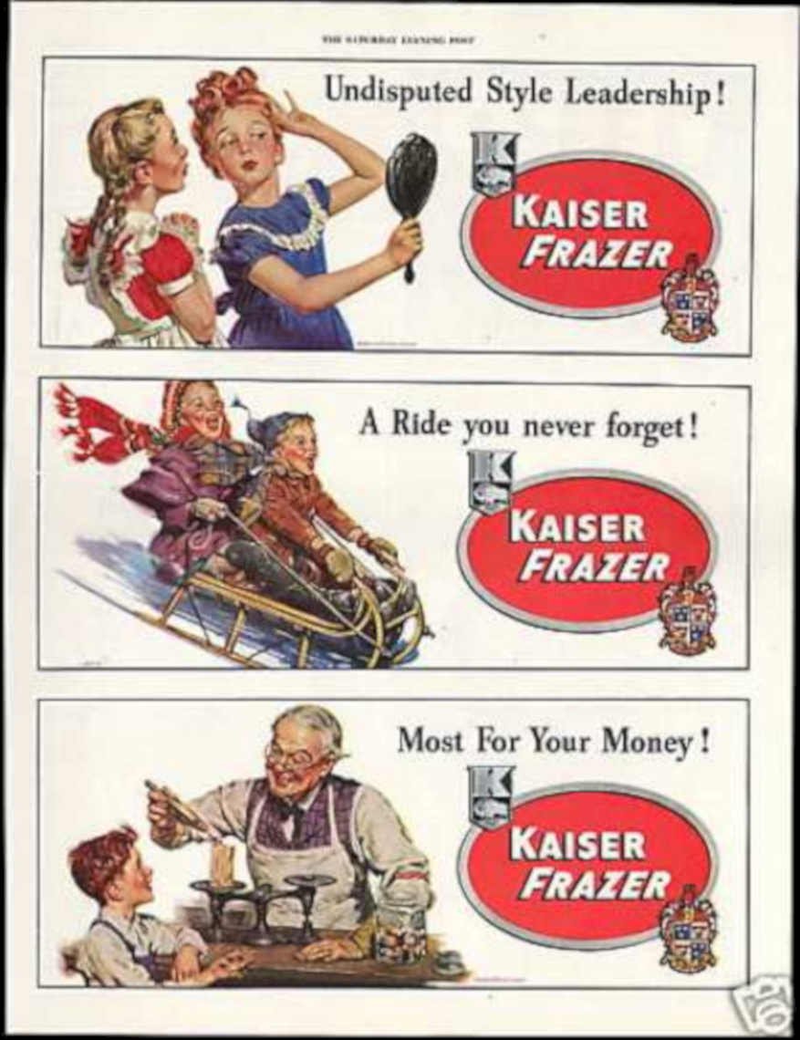 Kaiser Frazer Family Vintage Retro Advert Ads A4 Photo Print