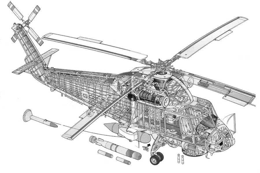 Kaman SH 2 Seasprite cutaway A4 Photo Print