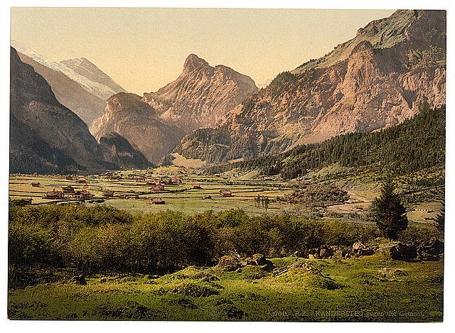 Kandersteg village Bernese Oberland Vintage A4 Photo Print