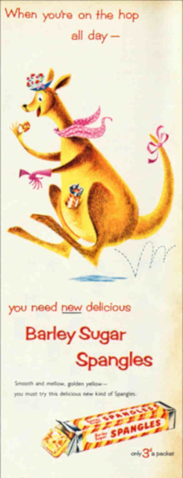 Kangaroo Spangles Hop Vintage Retro Advert Poster A4 Photo Print
