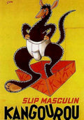 Kangourou Slip Masculin Vintage Retro Advert Ads A4 Photo Print