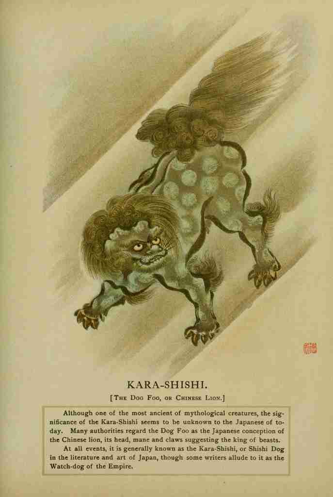 Kara shishi The dog foo or Chinese Lion Mythological Japan 1902 A4 Photo Print