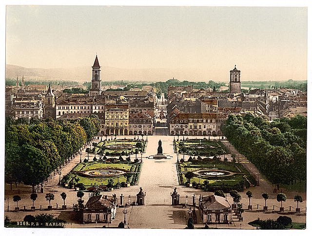 Karlsruhe general view Baden Vintage A4 Photo Print