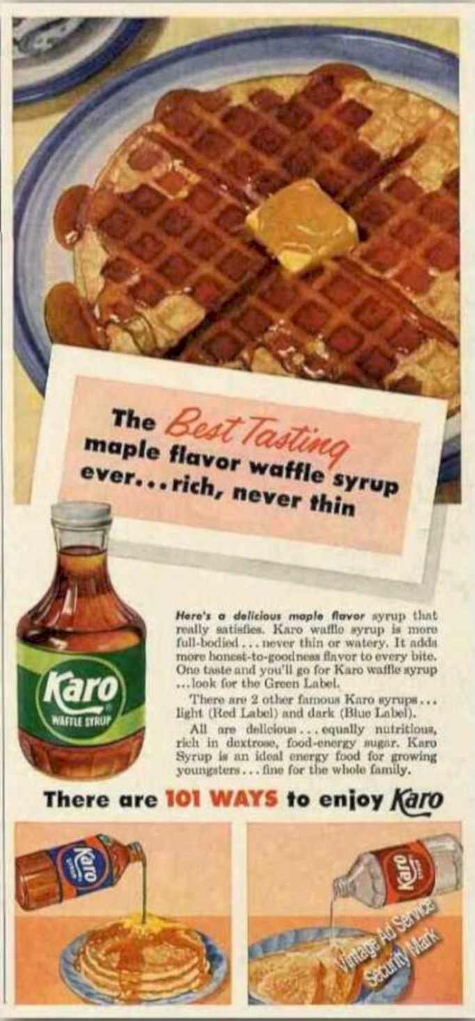 Karo Waffle Bottles Vintage Retro Advert Ads A4 Photo Print