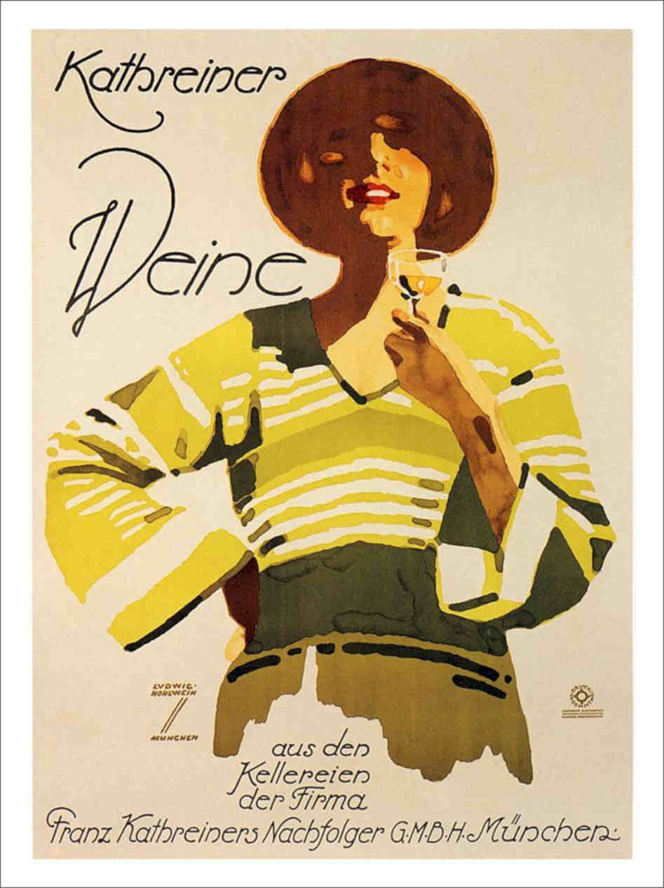 Kathreiner Weine Ludwig Hohlwein Drinks Poster 1920s Vintage Retro Advert Poste