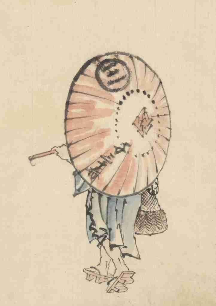 Katsushika Hokusai 1760 1849 Person with parasol c1830 50 A4 Photo Print