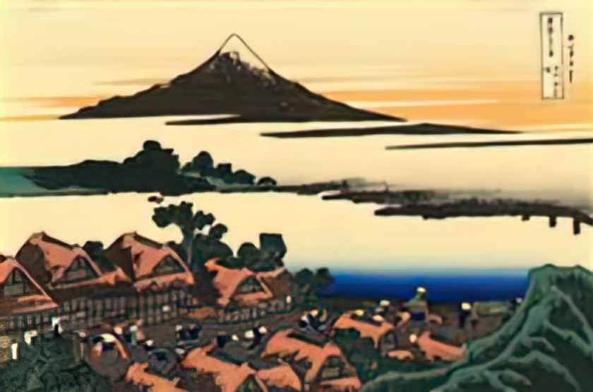 Katsushika Hokusai dawn at isawa in the kai province Art A4 Photo Print
