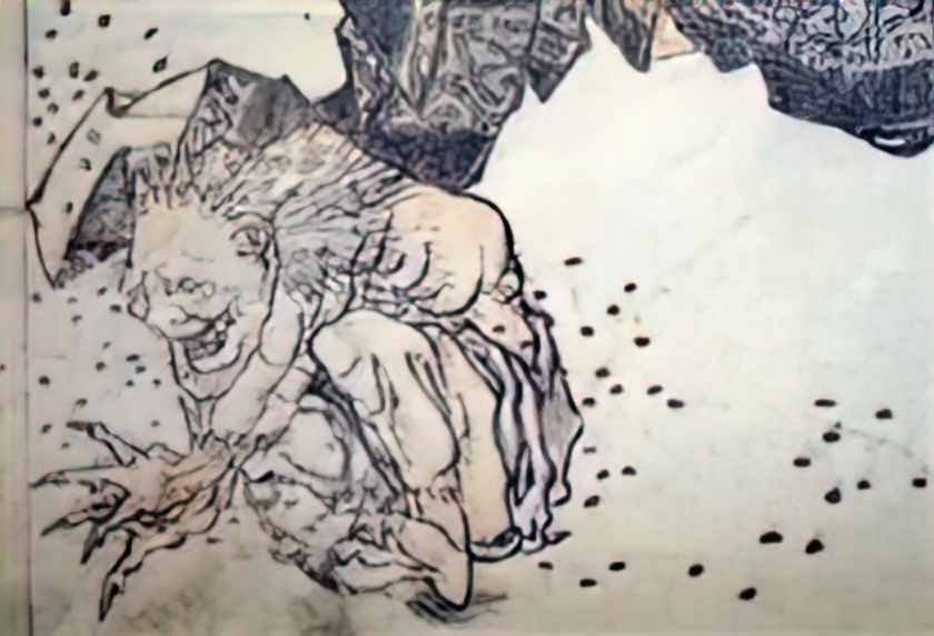 Katsushika Hokusai oni pelted by beans Art A4 Photo Print