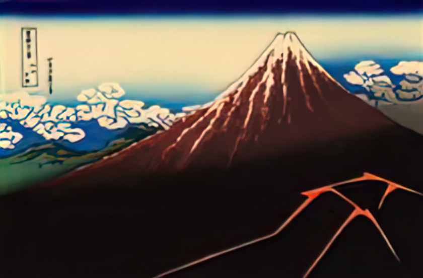 Katsushika Hokusai rainstorm beneath the summit Art A4 Photo Print