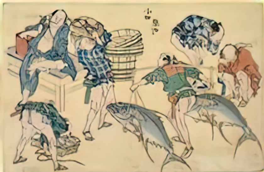 Katsushika Hokusai street scenes newly pubished 4 Art A4 Photo Print