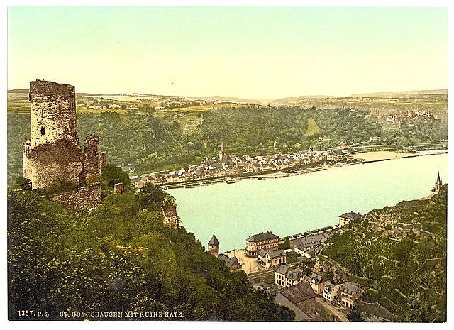 Katz Castle Goarshausen the Rhine Vintage A4 Photo Print