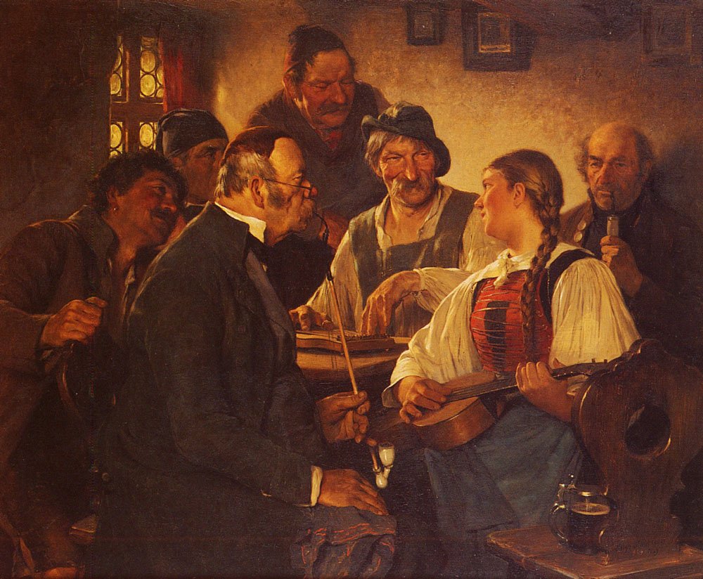Kauffman Hugo Wilhelm The Zither Player Art A4 Photo Print