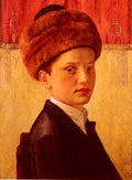 Kaufmann Isidor Portrait Of A Young Chassidic Boy A4 Photo Print