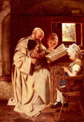 Kaulbach Hermann Reading The Bible A4 Photo Print