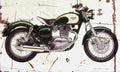 Kawasaki 250Estrella 1994 Aged Vintage A4 Photo Print