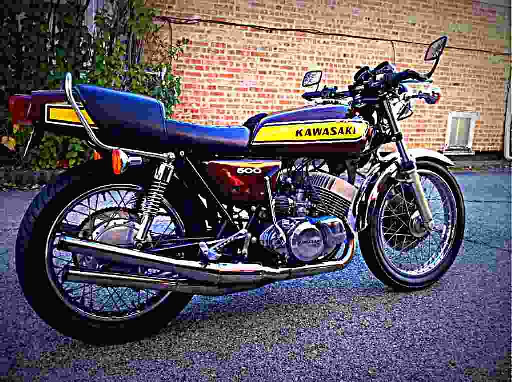 Kawasaki 400 S 3 Mach II 1974 2 motorbike A4 Photo Print