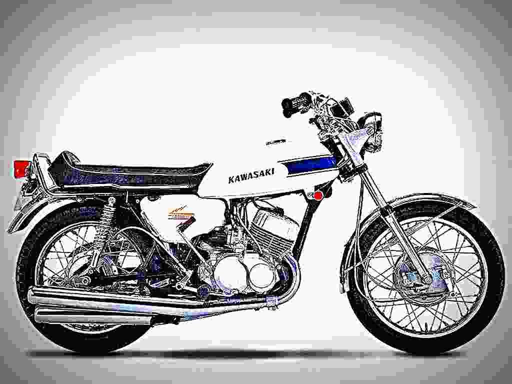 Kawasaki 500 H 1 Mach III 1973 2 motorbike A4 Photo Print