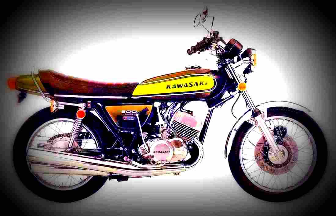 Kawasaki 500 H 1 Mach III 1973 4 motorbike A4 Photo Print
