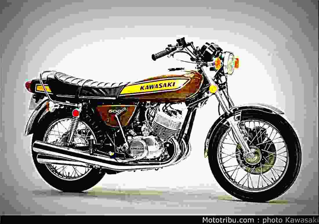 Kawasaki 500 H 1 Mach III 1974 3 motorbike A4 Photo Print