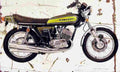 Kawasaki 500 MachIII 1974 Aged Vintage A4 Photo Print