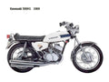 Kawasaki 500H1 1969 motorbike A4 Photo Print