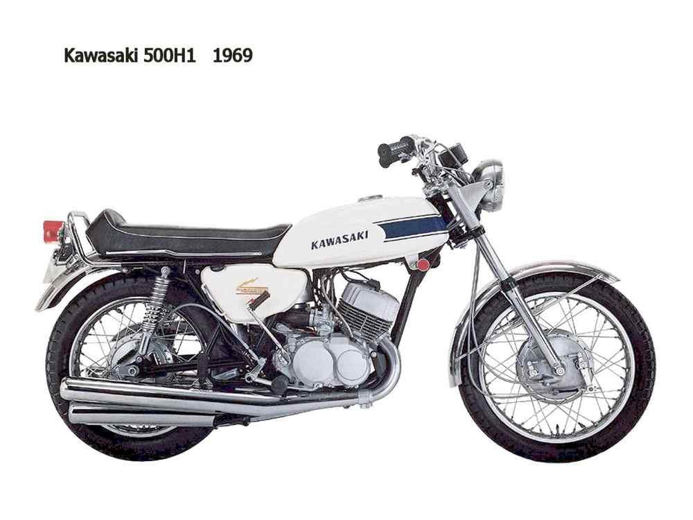 Kawasaki 500H1 1969 motorbike A4 Photo Print