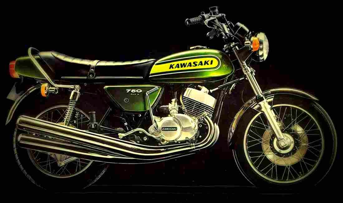 Kawasaki 750 H 2 Mach IV 1974 3 motorbike A4 Photo Print