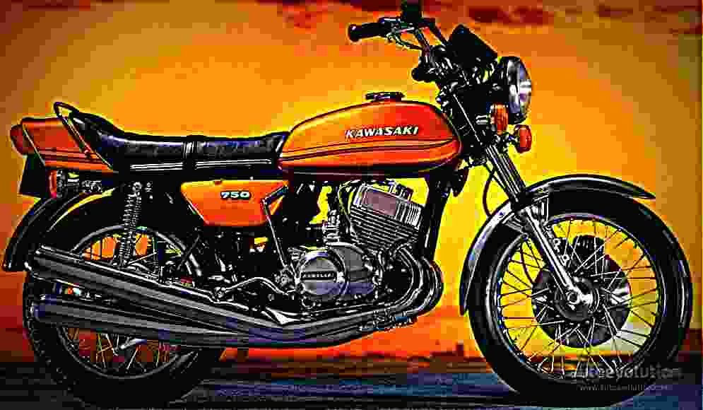 Kawasaki 750 H 2 Mach IV 1974 4 motorbike A4 Photo Print