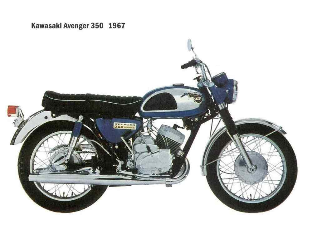 Kawasaki Avenger 350 1967 motorbike A4 Photo Print