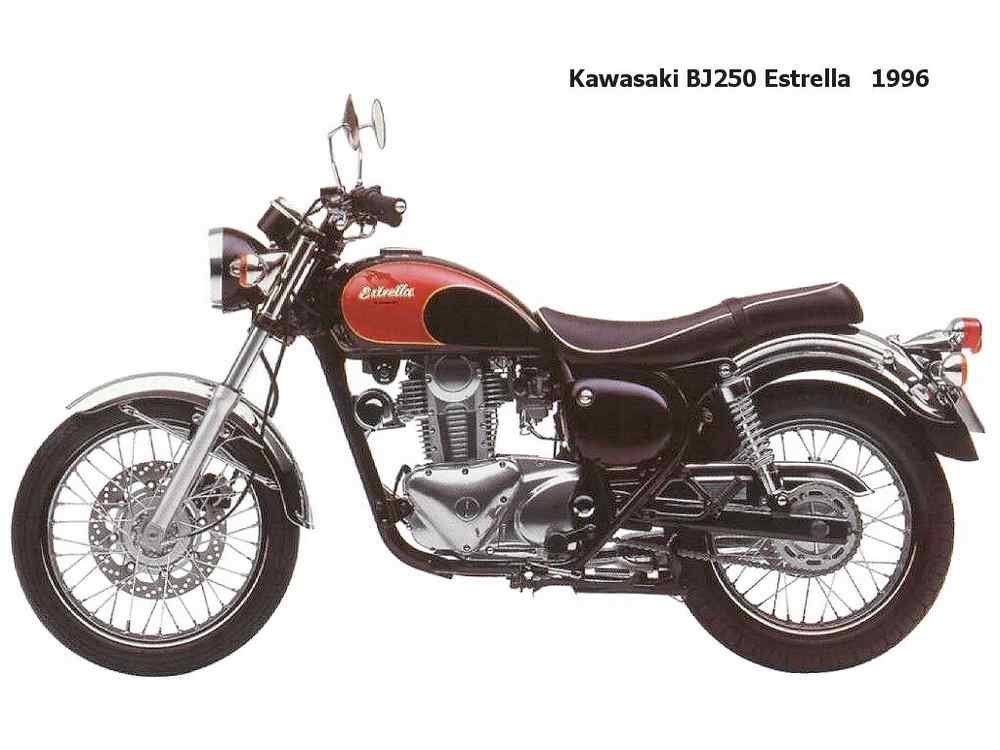 Kawasaki BJ250 Estrella 1996 motorbike A4 Photo Print
