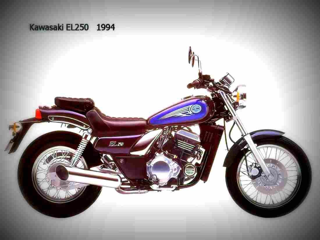 Kawasaki EL 250 1988 3 motorbike A4 Photo Print