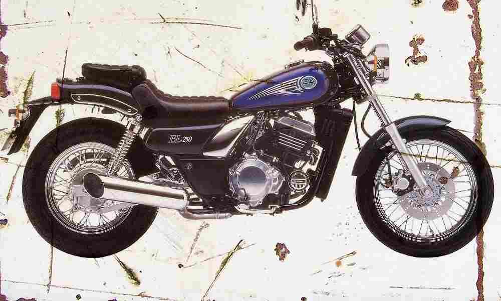 Kawasaki EL250 1994 Aged Vintage A4 Photo Print