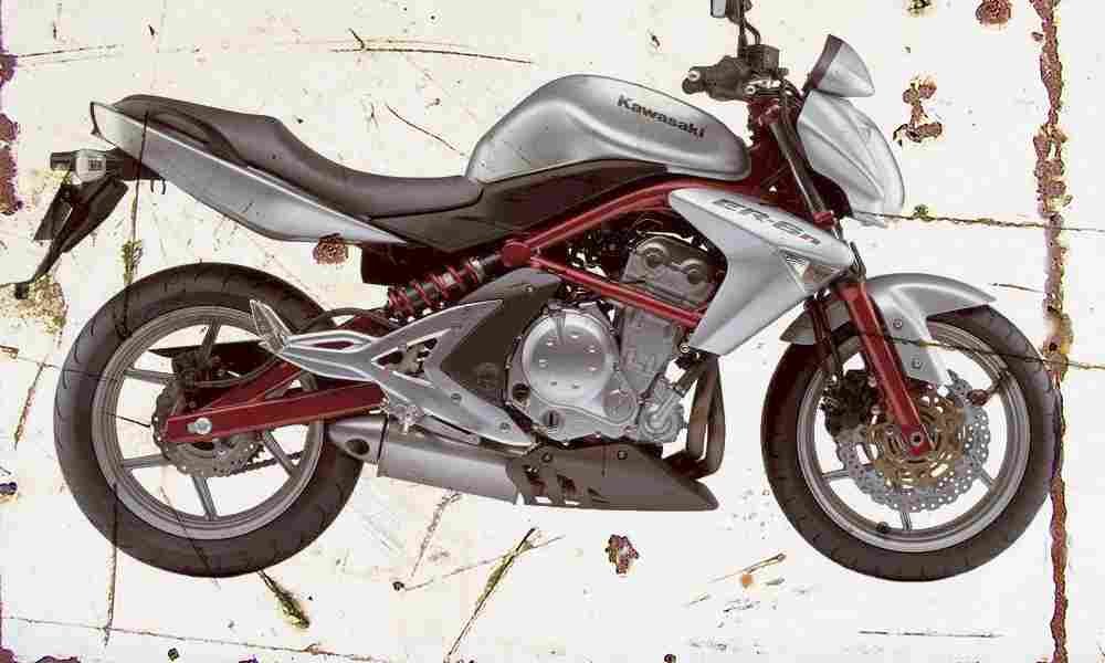 Kawasaki ER 6N 2006 Aged Vintage A4 Photo Print