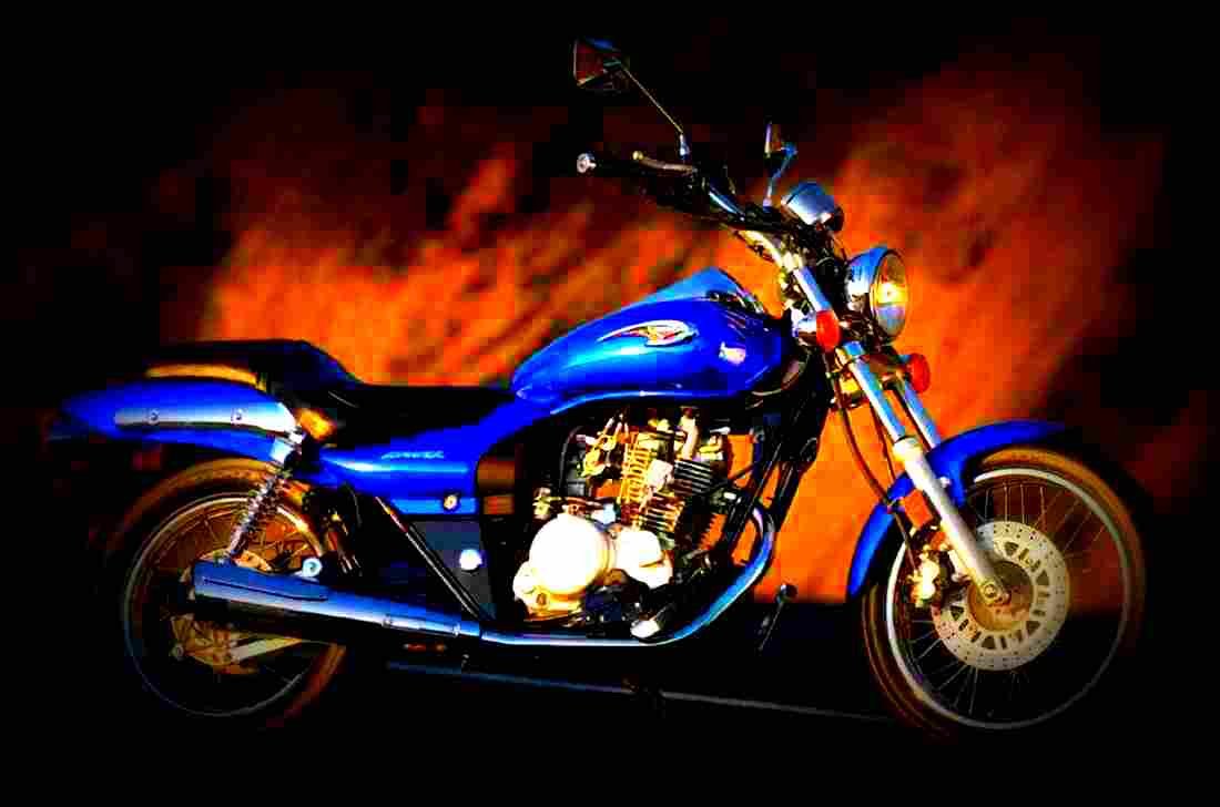 Kawasaki Eliminator 125 1998 4 motorbike A4 Photo Print